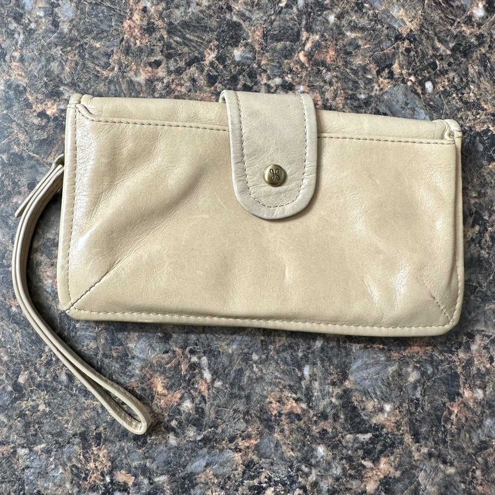 Hobo Galaxy Tan Leather Wristlet